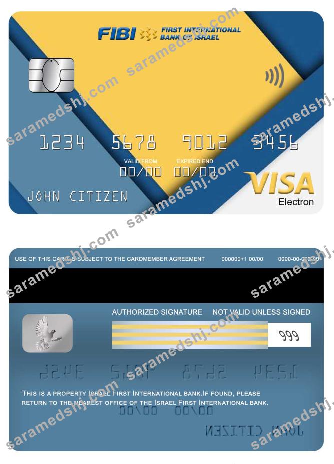 Israel First International Bank visa electron card